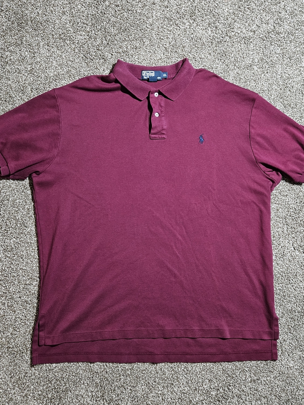 Vintage 1990’s Modern Era Polo by Ralph Lauren Maroon/Burgundy/Red Mens Size XL